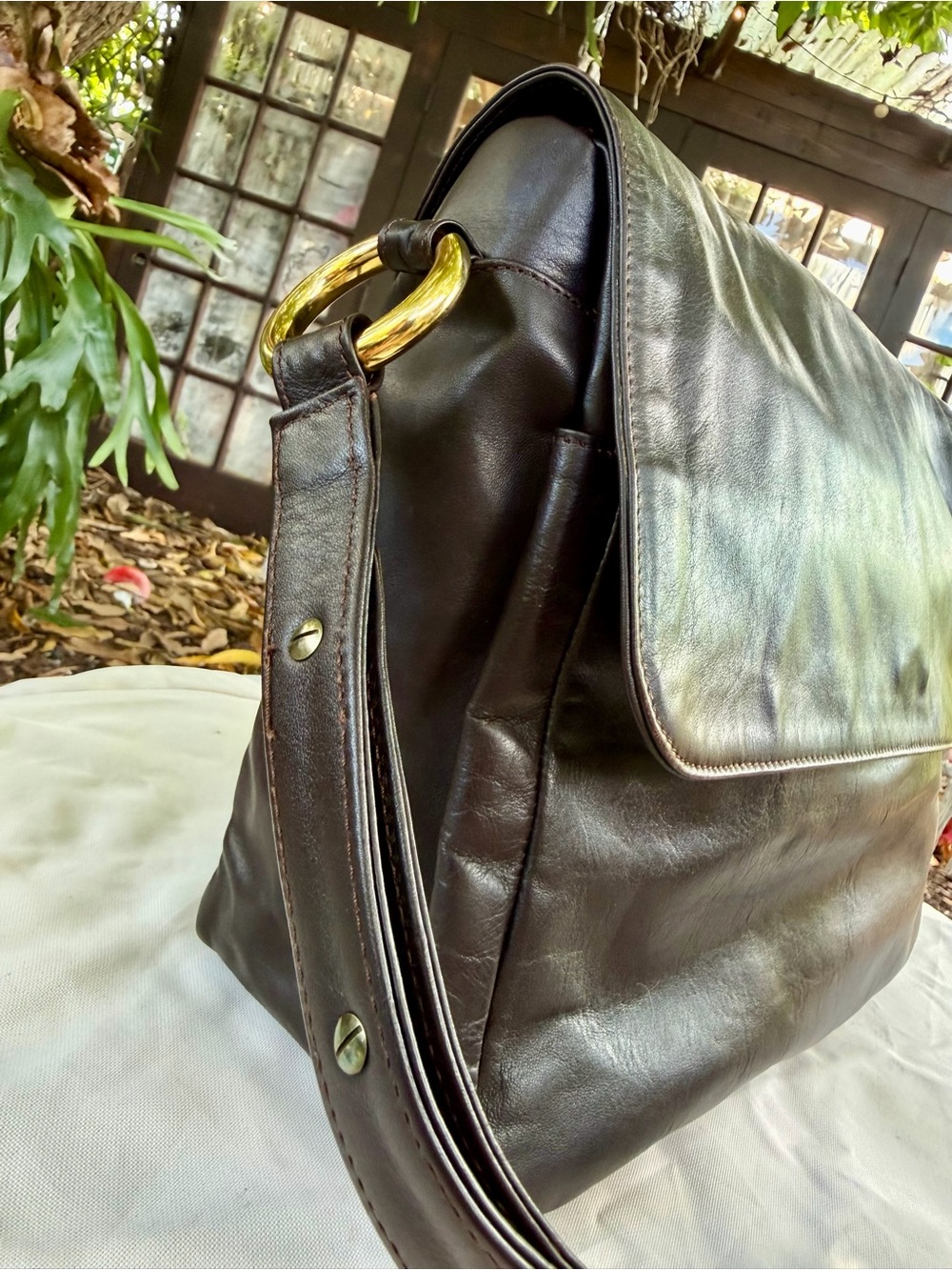 Authentic Bally Brown Leather Messenger Shoulder Bag Made in Italy + COA - Picture 2 of 16